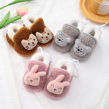

New Winter Baby Shoes Adorable Infant Slippers Toddler Baby Boy Girl Crib Shoes Cute Cartoon Anti-slip Prewalker Baby Slippers