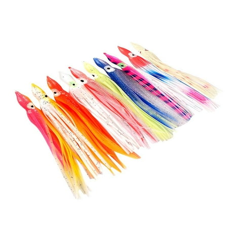 10pcs Fishing Lures Squid Octopus Skirts Lures Soft Baits Crankbaits L