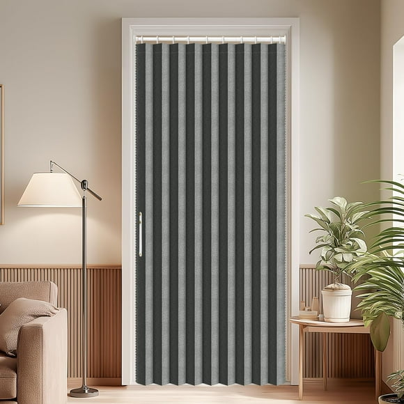 Puerta tipo acordeón AJAZZ Blackout invisible plegable gris oscuro