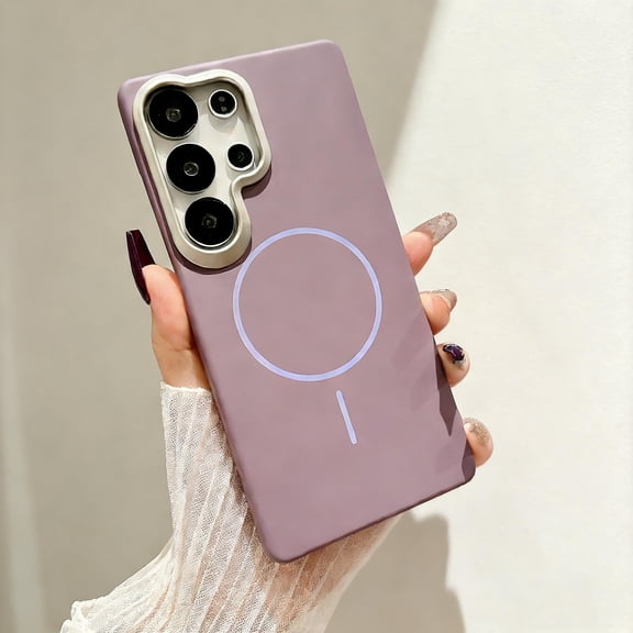Magnetic Case for Samsung Galaxy S25 Ultra Compatible with Mag-Safe, Military Grade Drop Protection Rugged PC Matte Frosted Shockproof Slim Phone Cover Case for Samsung Galaxy S25 Ultra, Purple