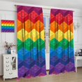 thumbnail image 4 of Kids Building Blocks Toy Curtains, Color Constructor Geometric Blocks Abstract Contour Colorful Plastic Brick Print Window Treatments Drapes for Bedroom Living Room Set 2 Panels,84x84 Inches, 4 of 8