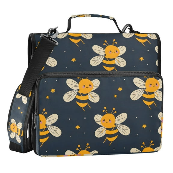 ALAZA Zipper Binder Honey Bee 3 Ring Trapper Keeper File Folder Organizer Bag