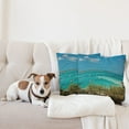 thumbnail image 4 of Ambesonne Ocean Throw Pillow Cover 2 Pack, Anchored Boats in Sea, 18", Teal Blue Green, 4 of 5