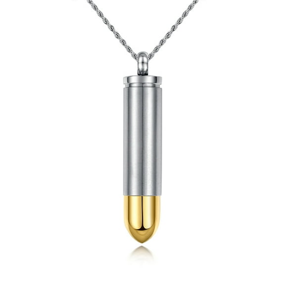 Urnsdirect2u 2 Tone Bullet Cremation Urn Pendant
