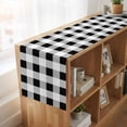 thumbnail image 6 of Black White Plaid 70 Inch Table Runner, Spring Farmhouse Buffalo Checkered Farmhouse Dresser Scarf Cotton & Linen Tablerunner for Dining/Kitchen Island/Holiday Party Décor 13" x 70", 6 of 9