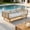 Teak Finish + Light Brown Rope + Light Gray Cushion, variant on Christopher Knight Home 67.5" Outdoor Patio Acacia Wood Sofa with Light Brown Rope and Light Gray Cushions