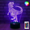 thumbnail image 1 of Lámpara de noche 3D con soporte, luz LED de noche con visualización de ilusión óptica, 7 colores que cambian, lámpara de noche con control remoto, 1 of 3