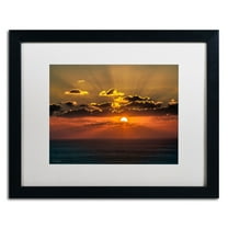 Trademark Fine Art "Mediterranean Sunset" Canvas Art by David Ayash, White Matte, Black Frame