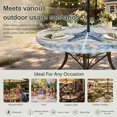 thumbnail image 6 of Round Outdoor Tablecloth with Umbrella Hole and Zipper, Blue Starfish Coastal Tablecloth with Elastic Waterproof, Summer Nautical Beach Coral Shell Vintage Patio Table Covers for 36" - 44" Tables, 6 of 9