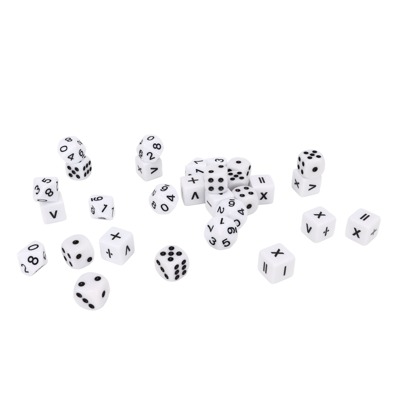 MAYUJIAA 30Pcs Dice Set Black Letter Plastic Easy Read Teaching