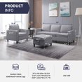 thumbnail image 2 of ZAFLY Convertible Sectional Sofa Set,3-Seat L Shape Sofa with Storage Ottoman and Armchair,Living Room Furniture Couch Set Sectional Couches Set for Living Room,Bedroom,Apartment,Light Grey, 2 of 7