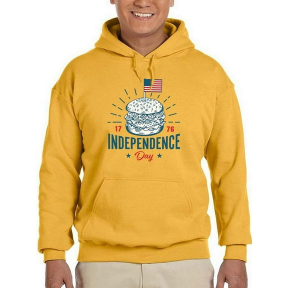 Independence Day Burger Hoodie Men -Image by Shutterstock, Male 4X-Large