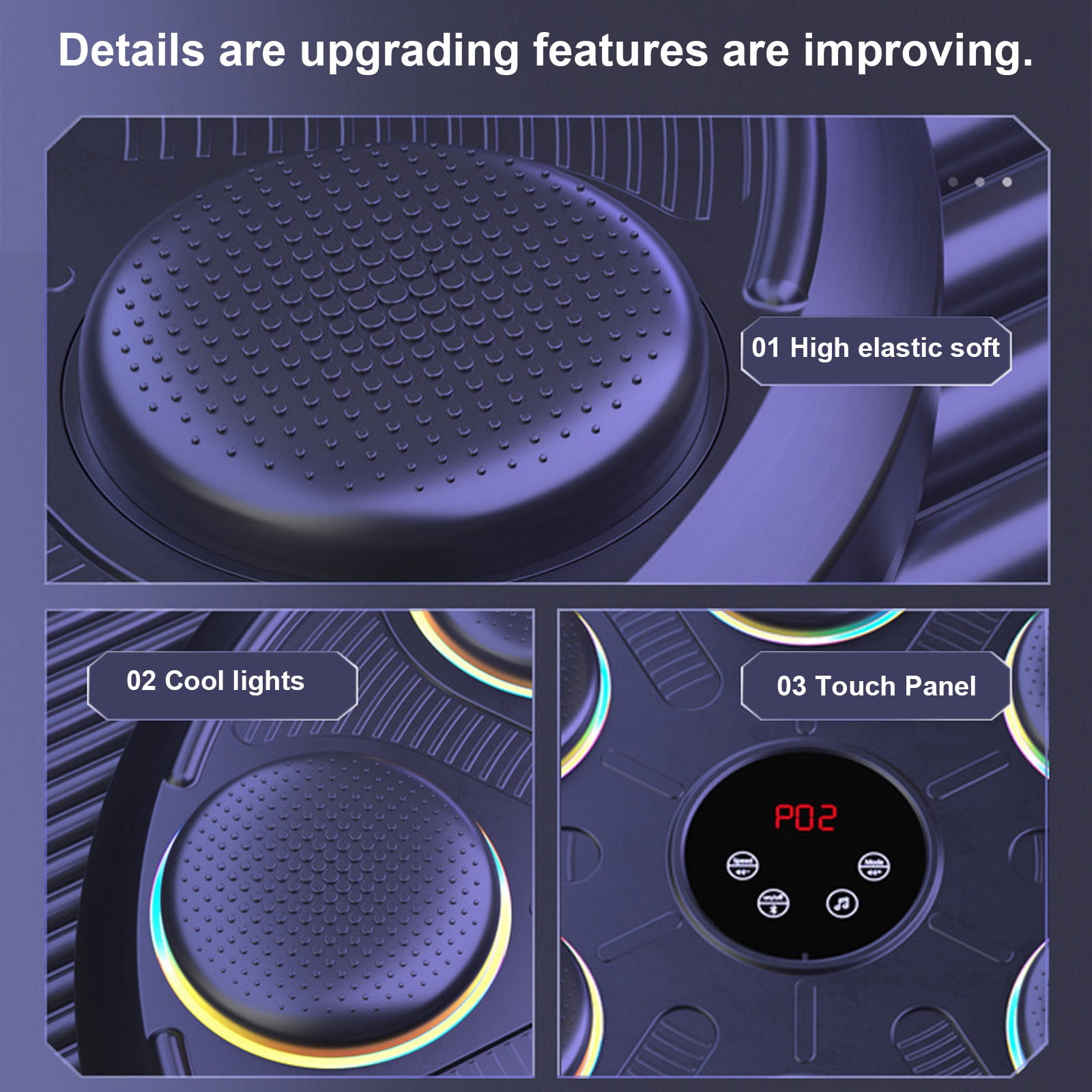 Bluetooth Music Boxing Trainer with Smart Counter and Wall Mount, Interactive Home Workout Equipment for Childs Adults Stress Relief Fitness in Living Room Office Gym