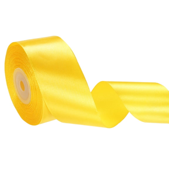 Uxcell Satin Ribbon (24 Yards, 1-1/2" Wide, Gold Yellow) Single Face Solid Fabric Ribbon, Suit for Craft/DIY/Gift Wrapping/Hair Bows/Floral Bouquets/Wedding/Birthday/Party Decoration