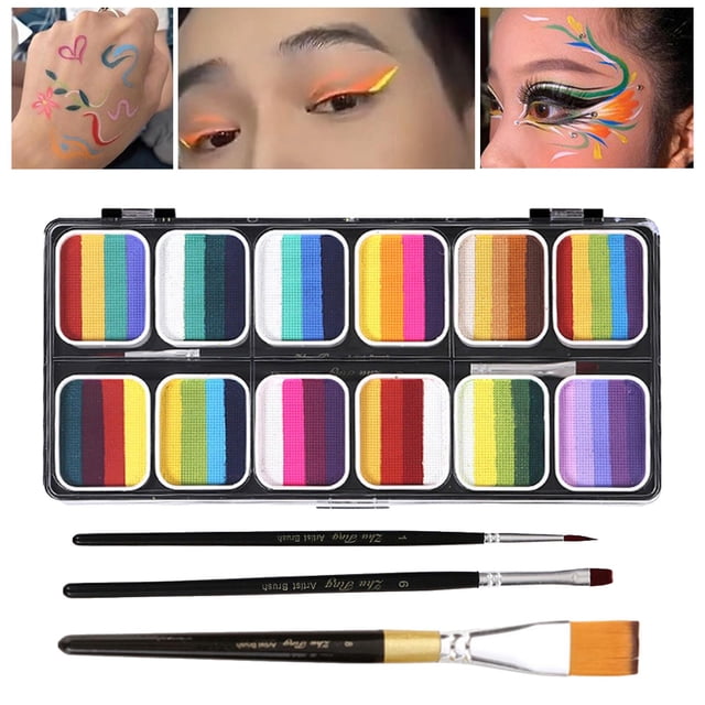 Set de Pintura Facial y Corporal Perfecl con Pinceles 8 Colores Neon