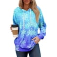 thumbnail image 2 of Hoodies For Women Oversized Winter Cute Sweatshirts Pullover Trendy Fall Clothes, Christmas Print Lightweight Design without Pockets for Comfortable Fall Winter Wear,Royal Blue,L, 2 of 6