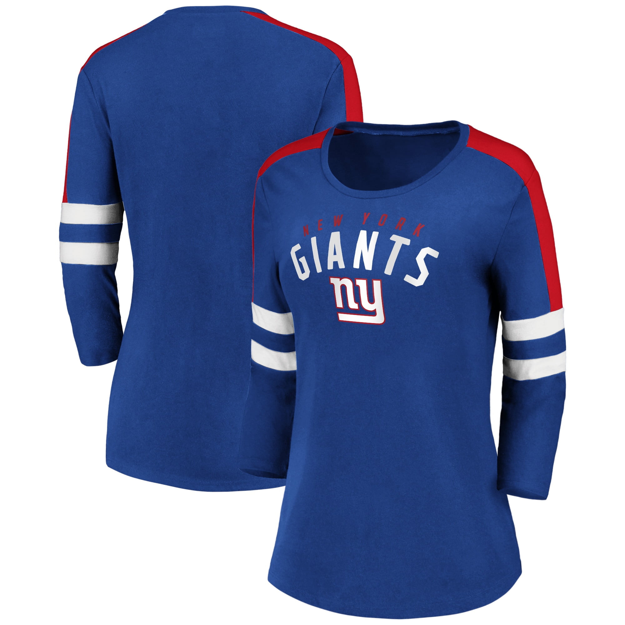 New York Giants Fanatics Branded Women's Engage Double Team 3/4Sleeve