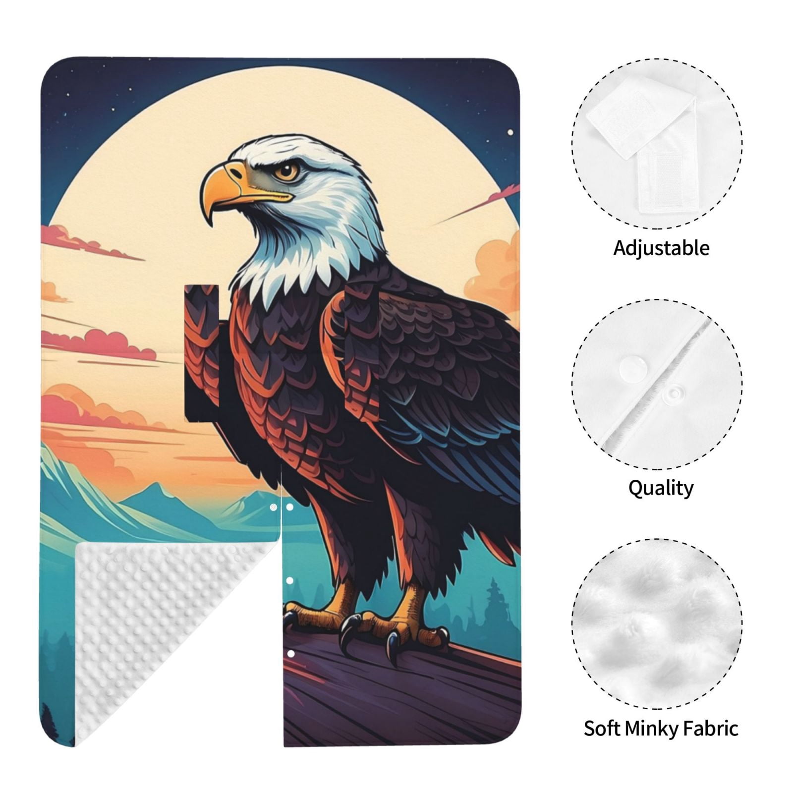 Naloa Cartoon Iceberg Bald Eagle Baby Car Seat Cover, Breathable Baby Carrier Cover, Multiuse Baby Carrier Cover & Nursing Breastfeeding Cover
