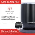 thumbnail image 6 of Thermacup Self-Heating Temperature Controlled Coffee Mug with Lid, Led Electric Smart Cup, 3 Custom Heat Settings, Auto/Off Feature, Keeps Liquids Warm, Sip Smarter (Midnight Black – 12 oz), 6 of 6