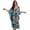 Green and Pink - Monstera Hibiscus, variant on DISNIMO Kaftan Dresses for Women Palm Tree Hibiscus Print Plus Size Loose Fit Swimsuit Cover Ups V Neck Batwing Sleeve Caftan Dress Long Swimsuit Coverups