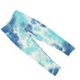 thumbnail image 1 of Women Yoga Cropped Pants Tie Die Printing High Elasticity Quick Drying Butt Lifting Sports Leggings Dark Light Blue M, 1 of 4