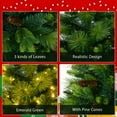 thumbnail image 4 of 6FT Grass Green Christmas Tree, Large Branches Pine Tree, Pre-Lit Set with Tree & Garland & Wreath, Artificial Christmas with Pine Cones, Hinged Xmas Tree , for Holiday Party Ofiice Home, 4 of 7
