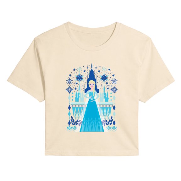 Disney - Frozen Scandinavian - Juniors Cropped Graphic T-Shirt