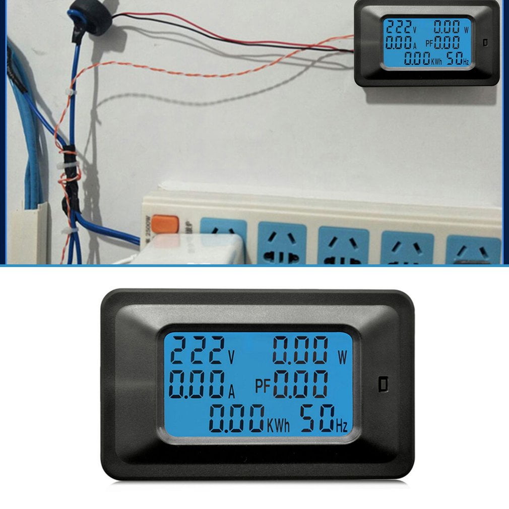 AC 110-250V 100A Digital LCD Panel Meter Monitor Power Energy Ammeter Voltmeter 
