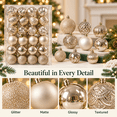 thumbnail image 2 of 48Pcs Christmas Tree Bauble Ornaments Set, Champagne Shatterproof Hanging Balls, 1.57in & 2.36in Xmas Tree Decor, Holiday Party Home Indoor Decor, 2 of 7