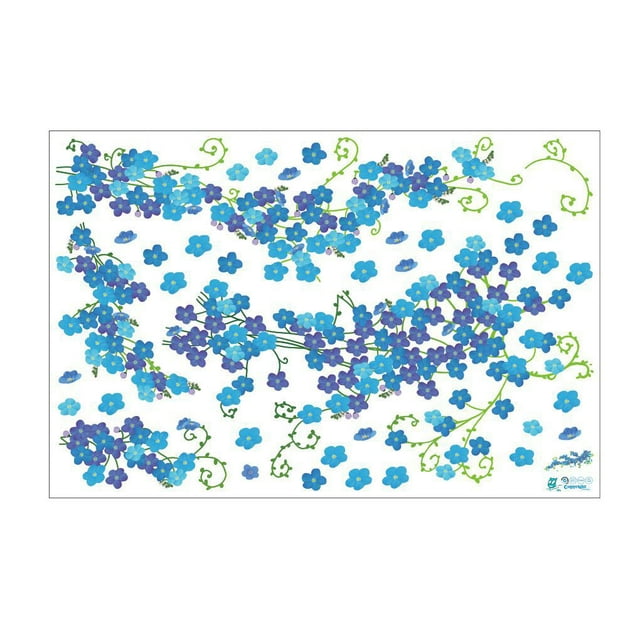 Pegatina de pared de flor de ciruelo azul Wosthever HA078419-00