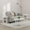 thumbnail image 4 of Simple Design Oval Coffee Table with Bin for Living Room, White Oak/Chrome/Black, 4 of 13