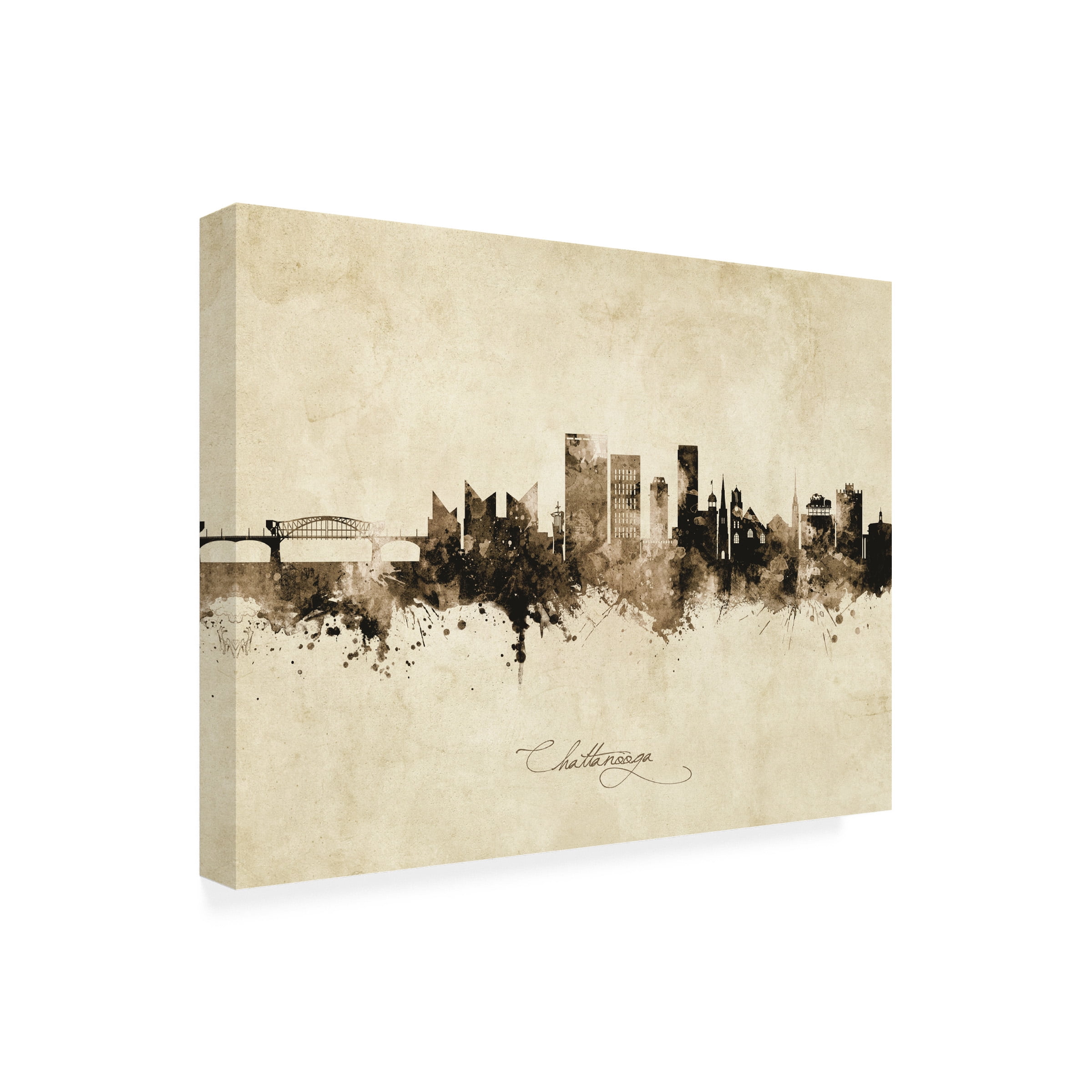 Michael Tompsett 'Chattanooga Tennessee Skyline Vintage' Canvas Art