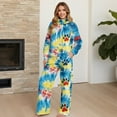 thumbnail image 4 of Yuyamidu Womens Lounge Sets 2 Piece Travel Outfits Soft Comfy Loungewear Matching Sweatsuit Tie-dye Paws Print Yoga Volleyball Workout Tracksuits Long Sleeve Sweatshirt Wide Leg Drawstring Sweatpants, 4 of 7