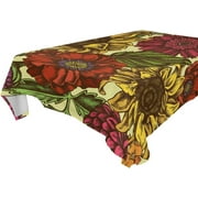 SKYSONIC 60"x108" Square Tablecloth with Bright Sunflowers Prints, Anti-Wrinkle and Smooth Table Cloth for Kitchen/Home Party Decoration