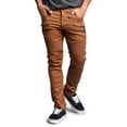 thumbnail image 2 of Victorious Men's Coated Slim Fit Moto Pants Biker Jeans, 2 of 6