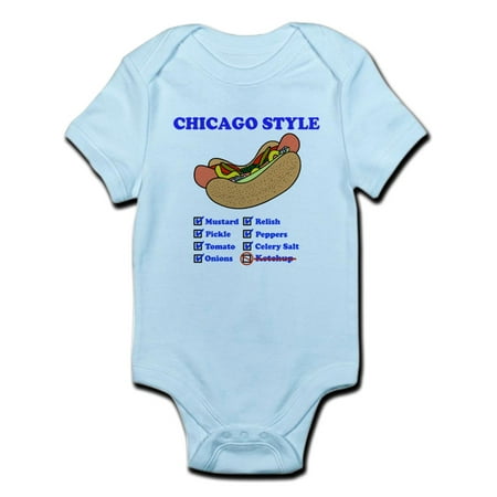 CafePress - Chicago Style Hotdog Body Suit - Baby Light