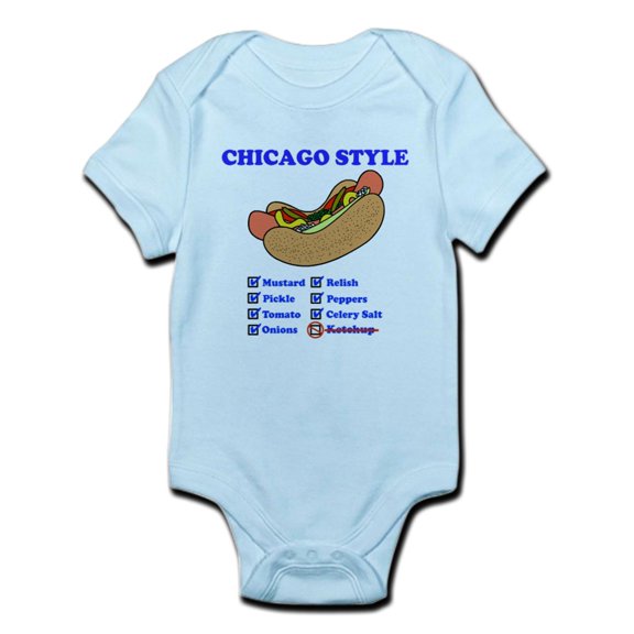 CafePress - Chicago Style Hotdog Body Suit - Baby Light Bodysuit