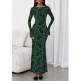 thumbnail image 4 of PRETTYGARDEN Women's Floral Bodycon Maxi Dress Fall Elegant Mesh Long Sleeve Formal Wedding Guest Cocktail Dresses, 4 of 8