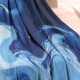 thumbnail image 3 of Blue Marble Flow Pattern Blanket,Comfortable Soft Flannel Throw Blanket,All Season,Warm Lightweight Blankets for Sofa Bed Couch Living Room Chair,30"x40", 3 of 4