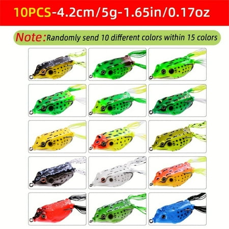 10pcs Ultimate Topwater Frog Lure Set - Realistic Soft Baits with Razor-Sharp Hooks - Perfect for Bass & Salt/Freshwater Fishing - Premium Fishing Accessories for Pros & Beginners
