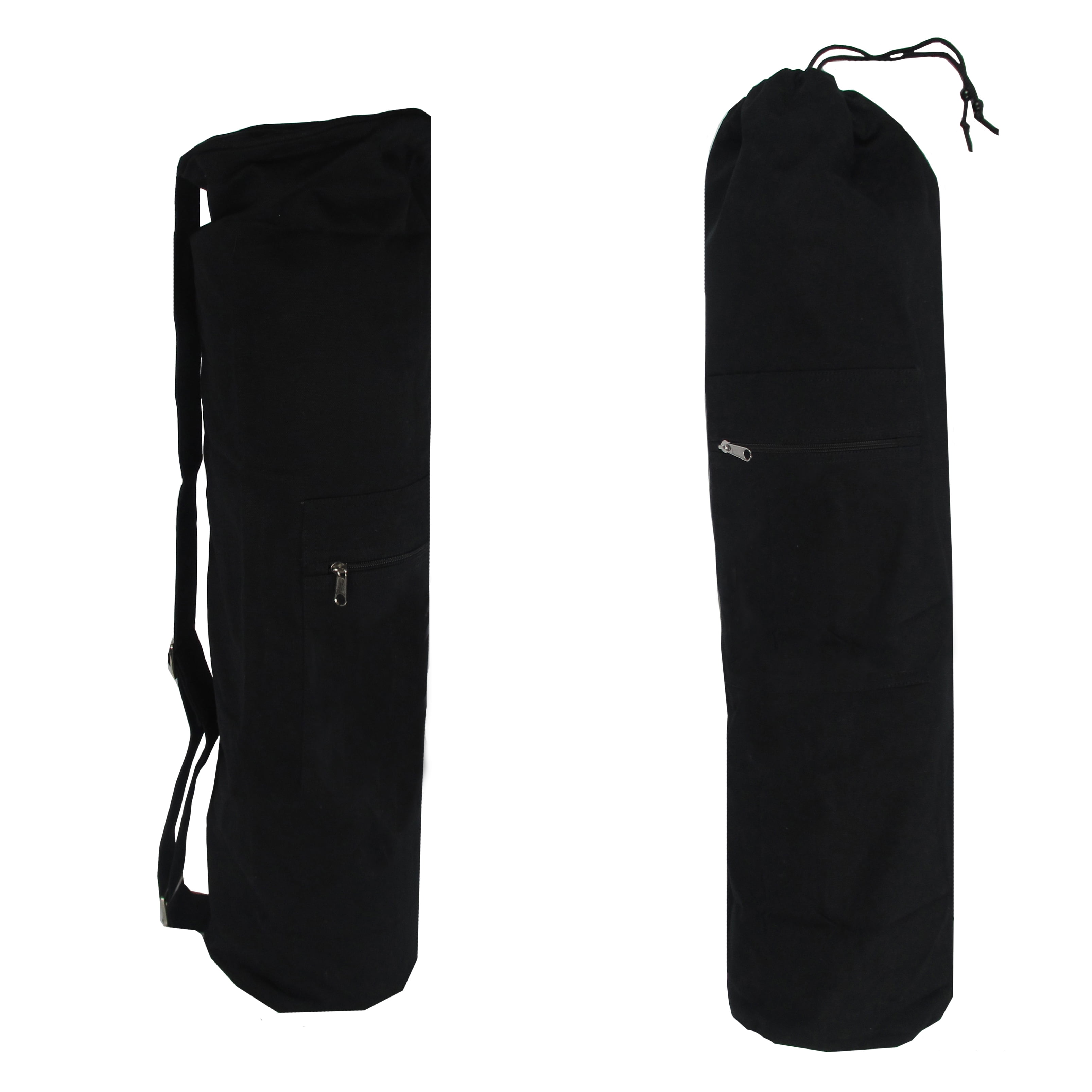 Black Yoga Mat Bag Cotton Canvas with Zipper Closing Walmart Canada