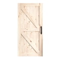 thumbnail image 5 of BALUS 30in x 84in Sliding Barn Door with 6.6ft Barn Door Hardware Kit & Handle, Pre-Drilled Ready to Assemble, DIY Unfinished Solid Spruce Wood Panelled Slab, X-Frame, Natural, 5 of 7