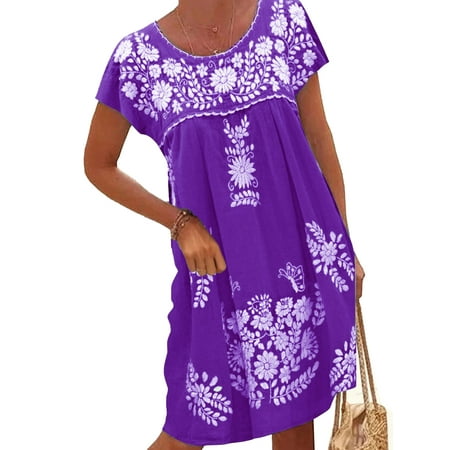 

Grianlook Plus Size Floral Nightgown For Women Short Sleeve Pajama Dress Soft Sleepdress Short Nightshirt Tunic Nightdress Sleepwear Size S-5XL