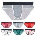 thumbnail image 6 of zeranth Men Briefs Transparent Mesh Perspective U-convex Panties Low-rise Quick Drying Breathable Fine Routing Briefs, 6 of 7