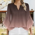 thumbnail image 2 of Fall Blouses for Women 2025 Work Women's Shirts for Work Women's Tops 3/4 Sleeve Loose Fit Womens Blouses New & Trending Gifts, 2 of 5