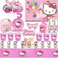 thumbnail image 2 of Decoraciones para fiesta de cumpleaños de Hello Kitty, vajilla con forma de gato kawaii, plato, mantel, pegatinas para baby shower, regalos para niñas, suministros para fiestas, 2 of 5