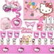thumbnail image 2 of Decoraciones para fiesta de cumpleaños de Hello Kitty, vajilla con forma de gato kawaii, plato, mantel, pegatinas para baby shower, regalos para niñas, suministros para fiestas, 2 of 5