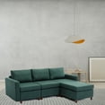 thumbnail image 7 of 3 Seat Module Sectional Sofa Couch with 1 Ottoman for Living Room, Seat Cushion and Back Cushion Non-Removable and Non-Washable, Convertible Sectional Modular Sofa for Living Room, 7 of 7