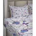 thumbnail image 2 of Ambesonne Floral Fitted & Top Sheet Set with Shams, Abstract Butterflies Flowers, Multicolor, 2 of 4