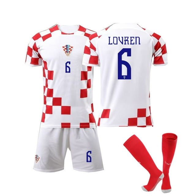 Croatia 2022 World Cup Soccer Jersey Home Modric Soccer Jersey Adults Kids 6# LOVREN 2XL